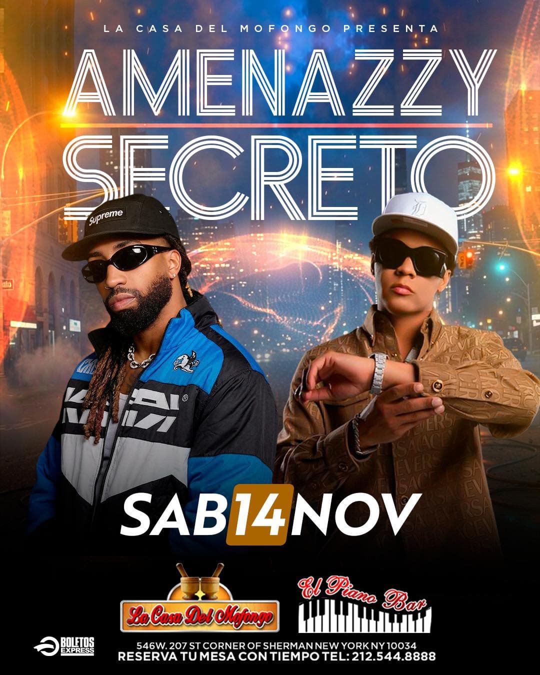Amenazzy and Secreto live flyer
