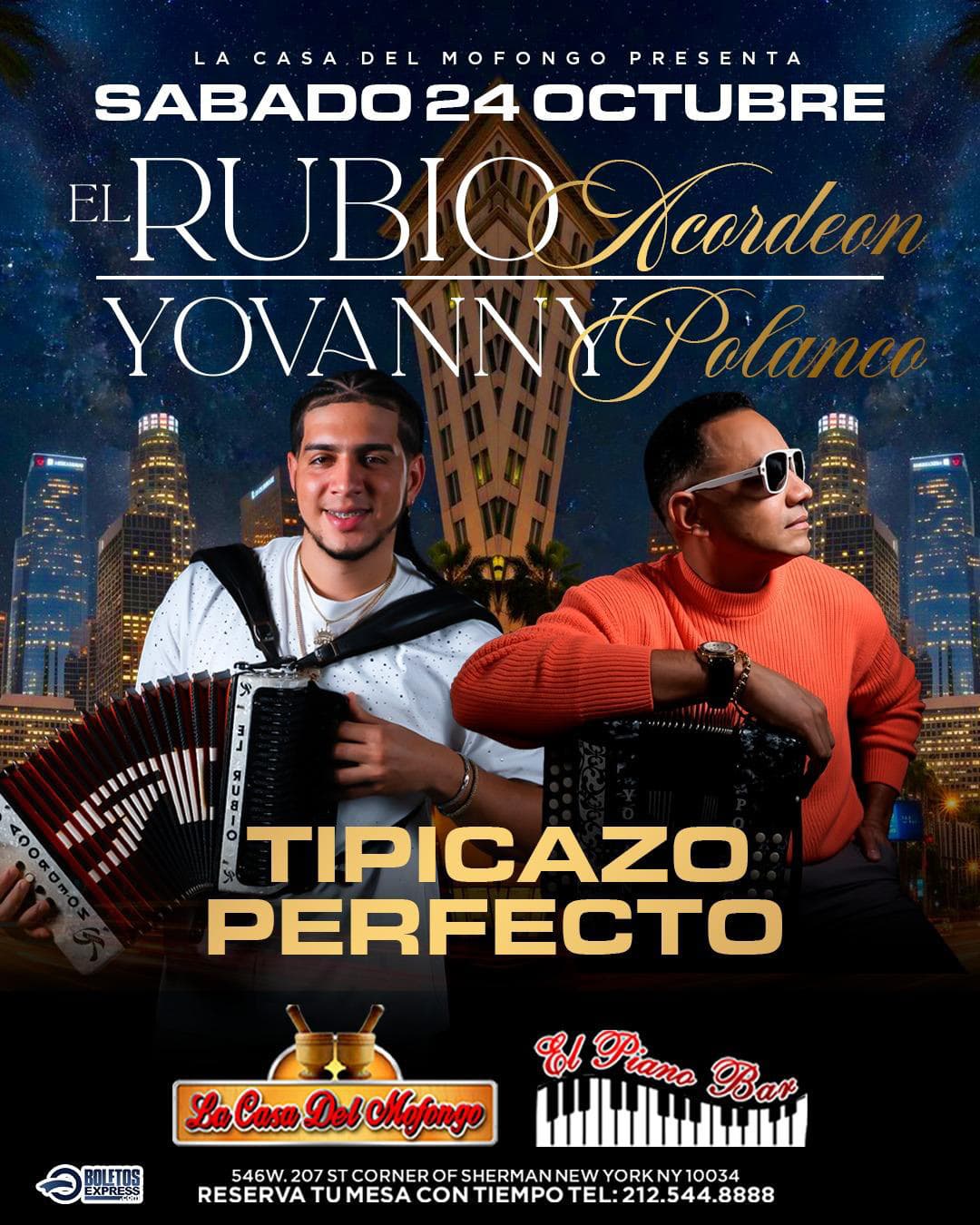 El Rubio Acordeón and Geovanny Polanco live flyer