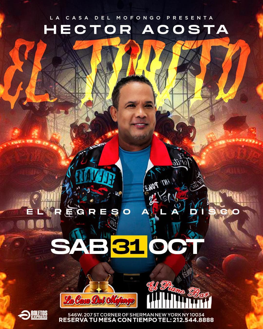 Héctor Acosta “El Torito” Halloween gala flyer